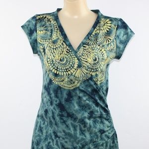 Athleta Small Nectar Tattoo Tribal Print Faux Wrap